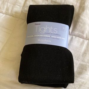 Black Size B Fleece-Lined Motherhood Maternity Over the Belly Tights